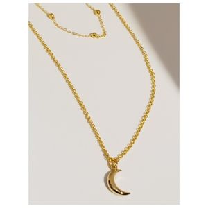 3 Pack Double Layer Crescent Moon Necklace